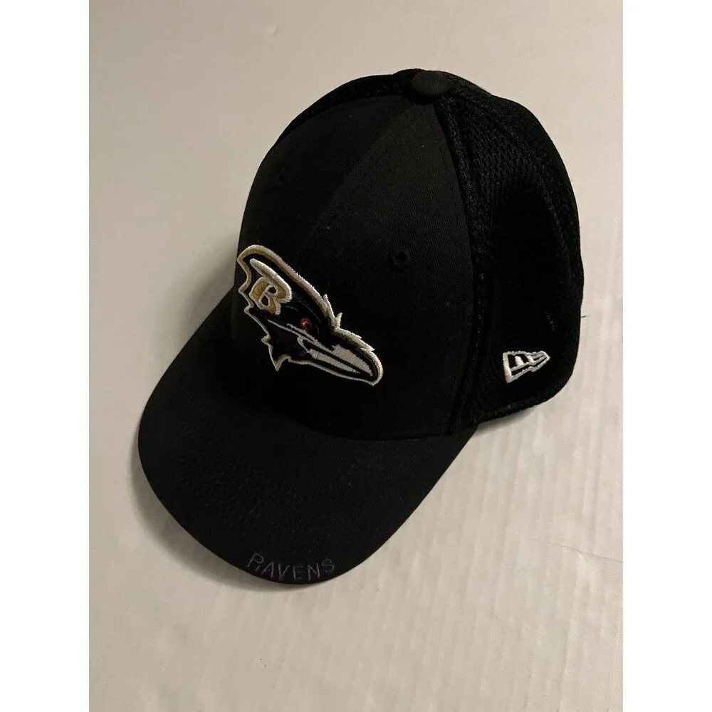 New Era Baltimore Ravens NFL Fitted Flexfit Hat Cap Small Medium 39Thirty Black